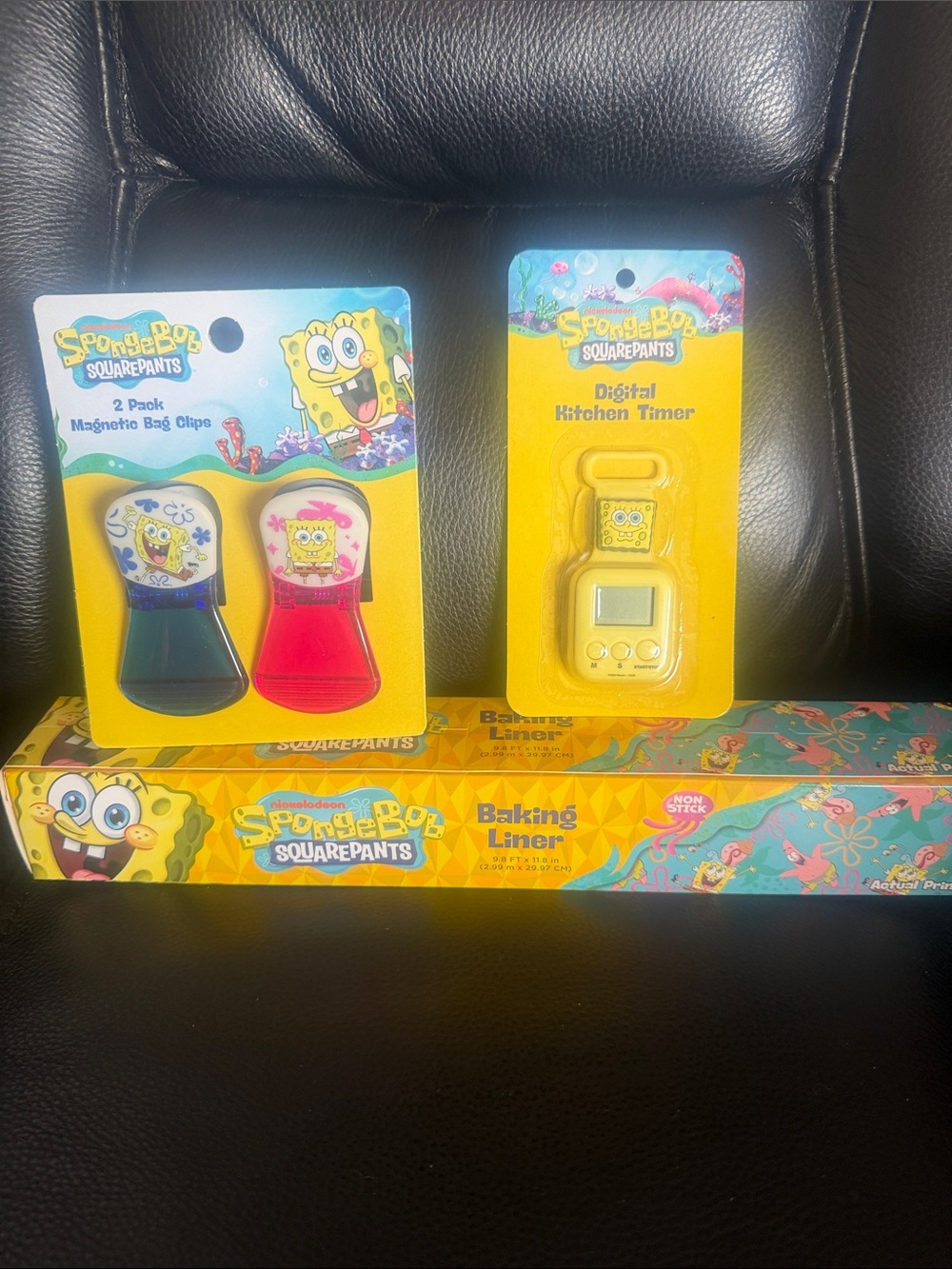 SpongeBob SquarePants Baking Liner, Digital Kitchen Timer & Magnetic Bag Clips